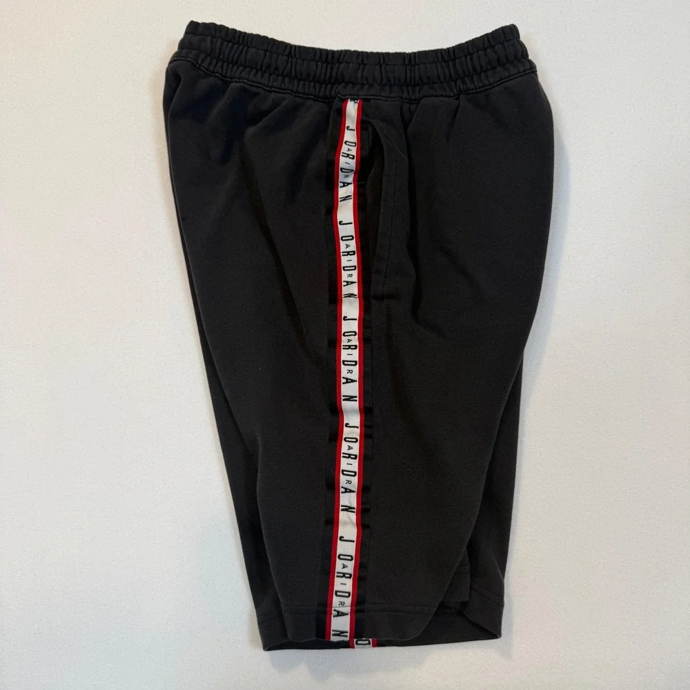 Jordan Mens Black Fleece Basketball Shorts Jumpman Logo Branded Side Tape Size M